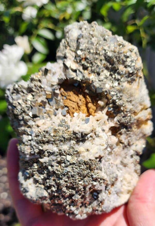 Natural Pyrite And Quartz Cluster