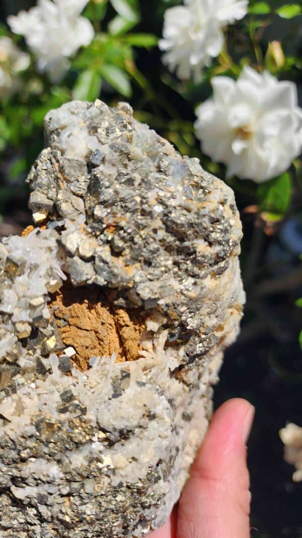 Natural Pyrite And Quartz Cluster - Image 3