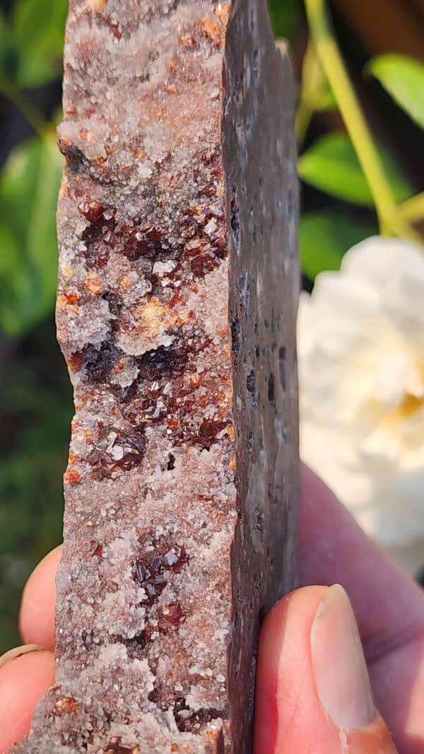 Natural Sphalerite and Garnet Crystal Slab - Image 3