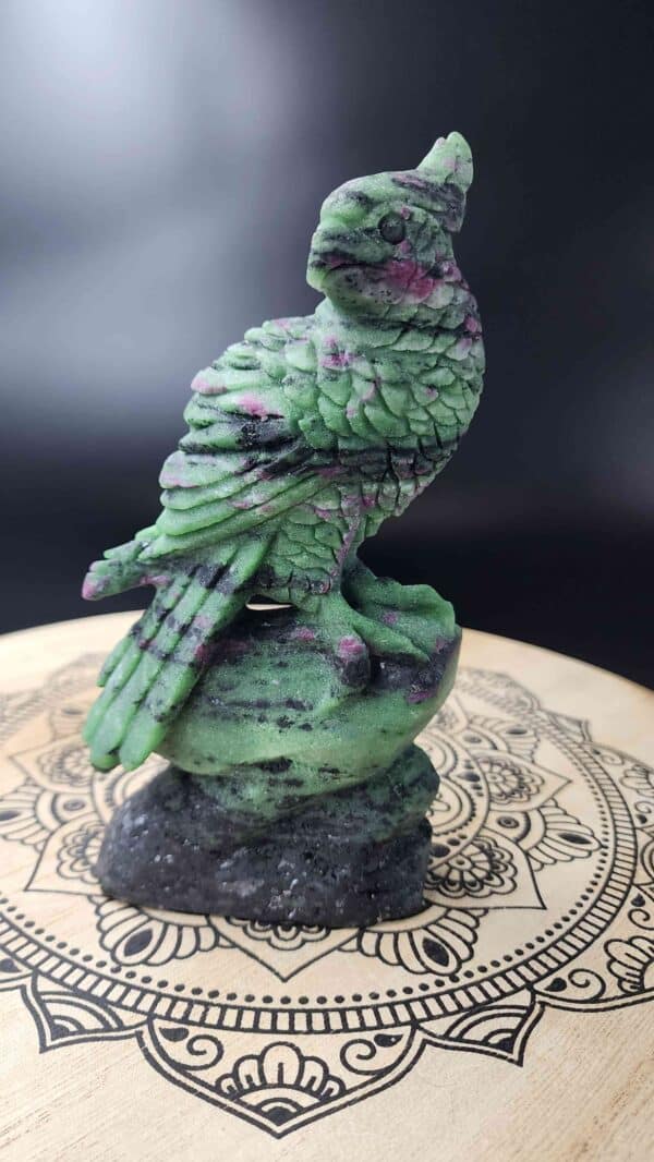 Ruby Zoistite Crystal Bird