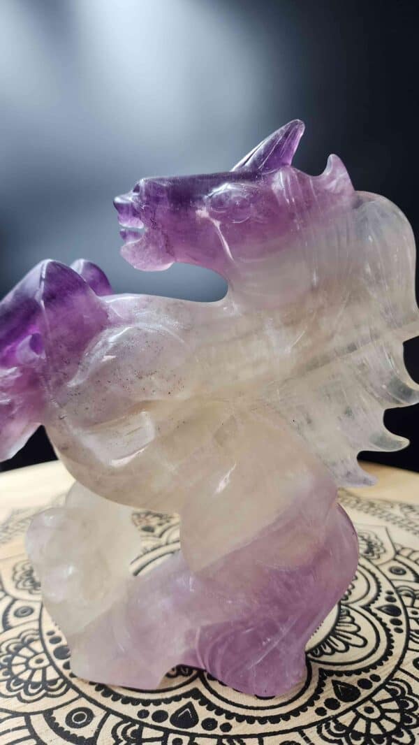 Rainbow Fluorite Crystal Unicorn - Image 2