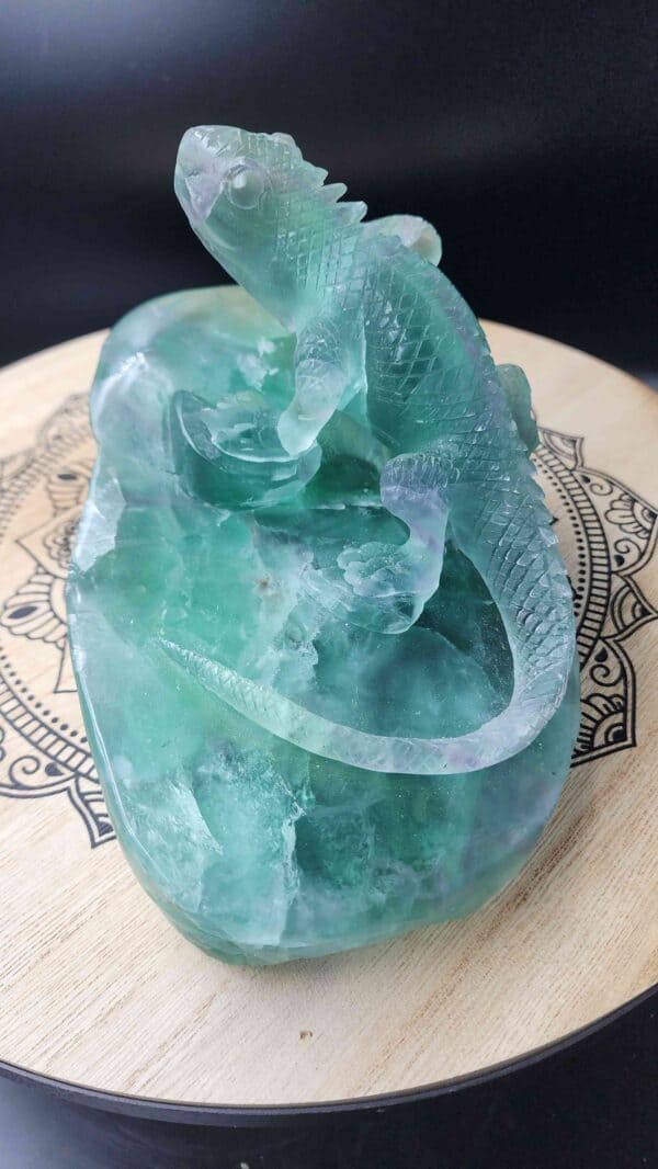 Green Fluorite Crystal Lizard