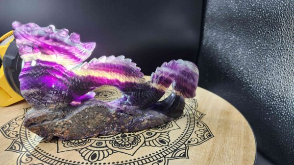 Rainbow Fluorite Crystal Dragon