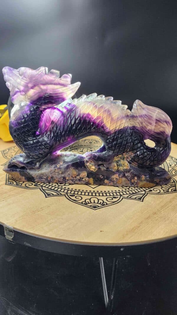 Rainbow Fluorite Crystal Dragon