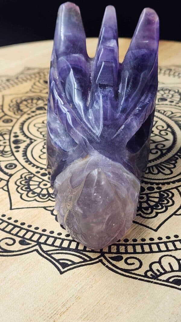 Rainbow Fluorite Crystal Dragon Skull - Image 2