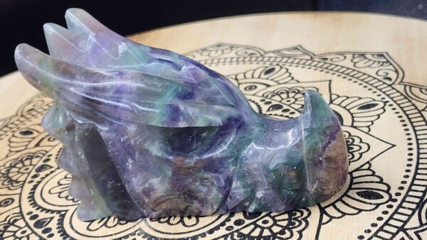 Rainbow Fluorite Crystal Dragon Skull - Image 2