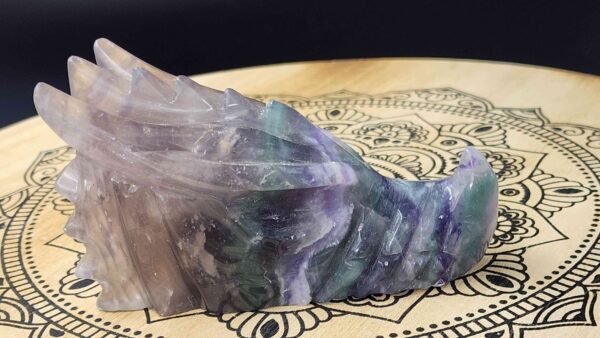 Rainbow Fluorite Crystal Dragon Skull - Image 2