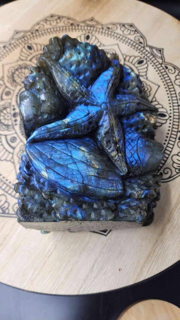 Hand carved Labradorite Crystal Sea Scene - Image 3