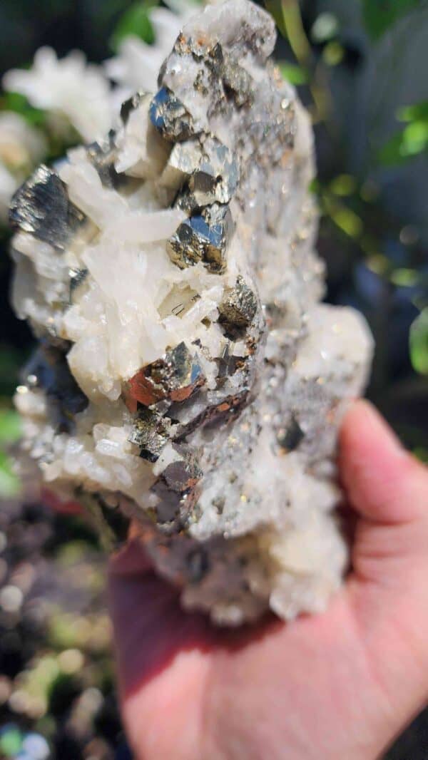 Natural Pyrite And Quartz Cluster