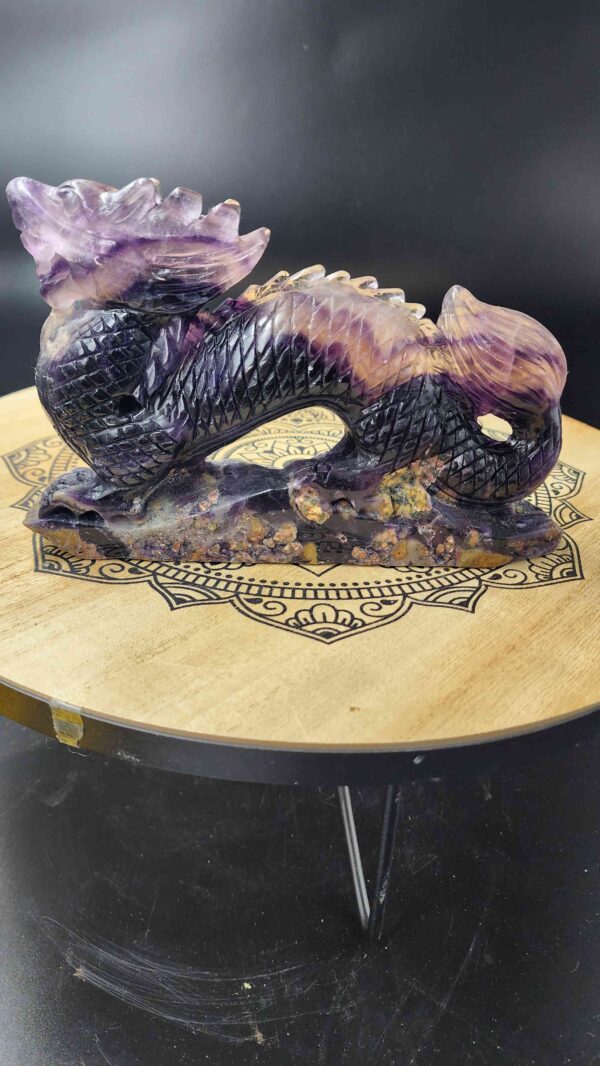 Rainbow Fluorite Crystal Dragon - Image 2