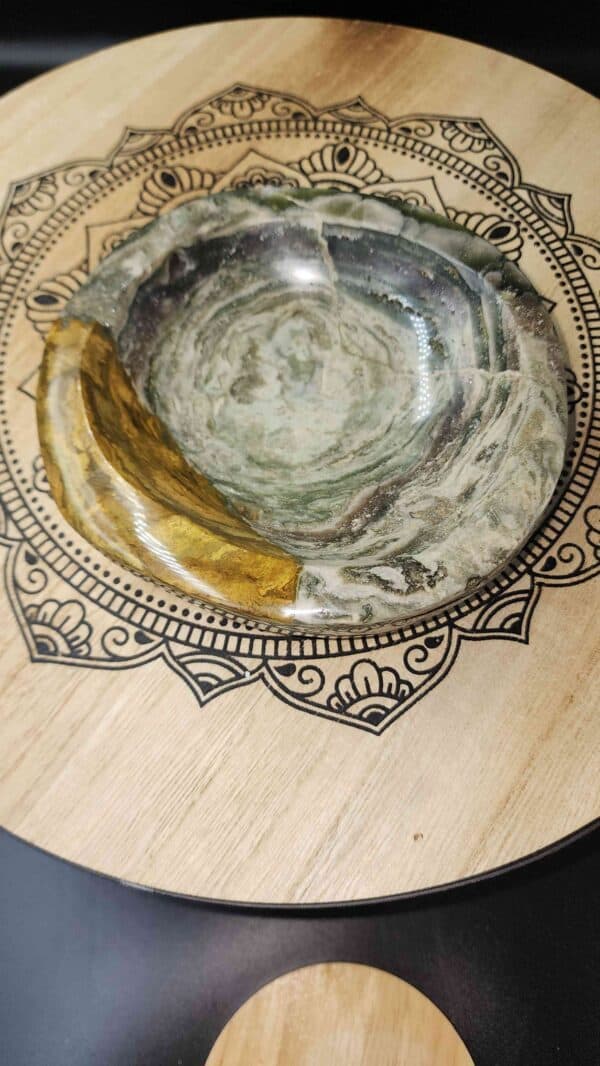 Natural Sparkly Ocean Jasper Crystal Bowl