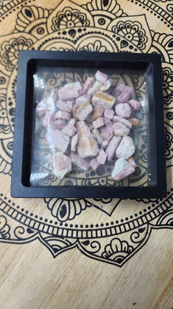 Natural Raw Pink Tourmaline In Box