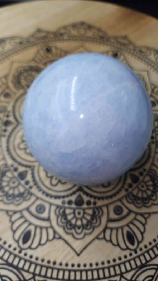 Natural Blue Calcite Crystal Sphere