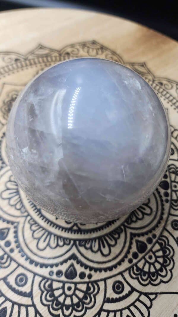 Rare Blue Rose Quartz Crystal Sphere