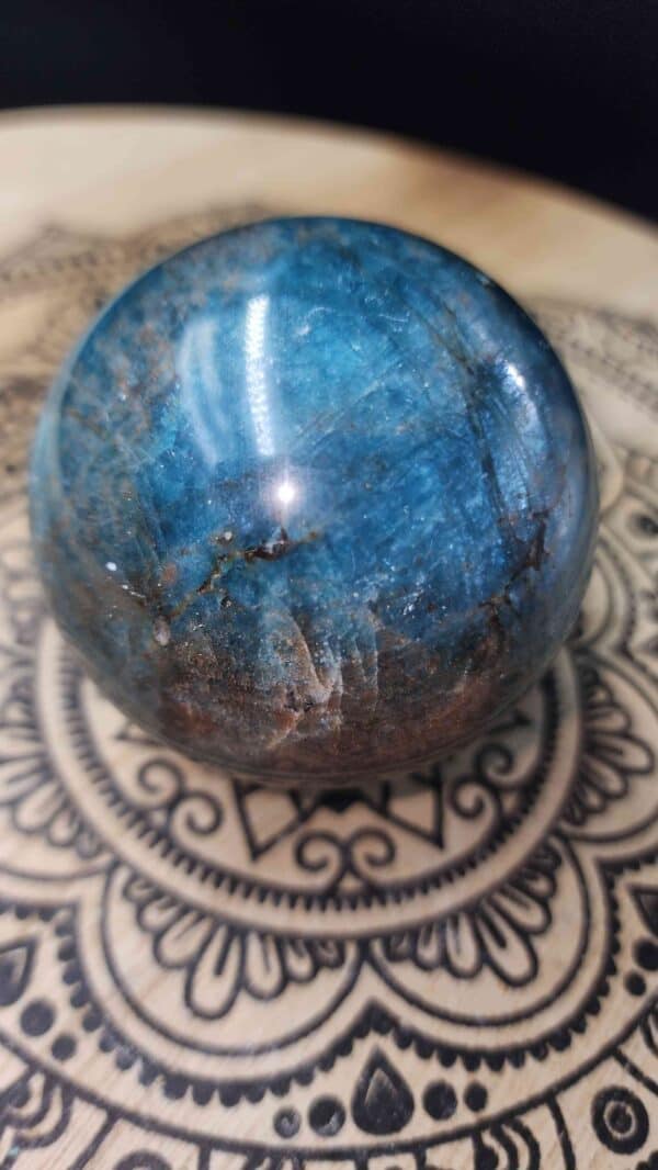 Blue Apatite Crystal Sphere