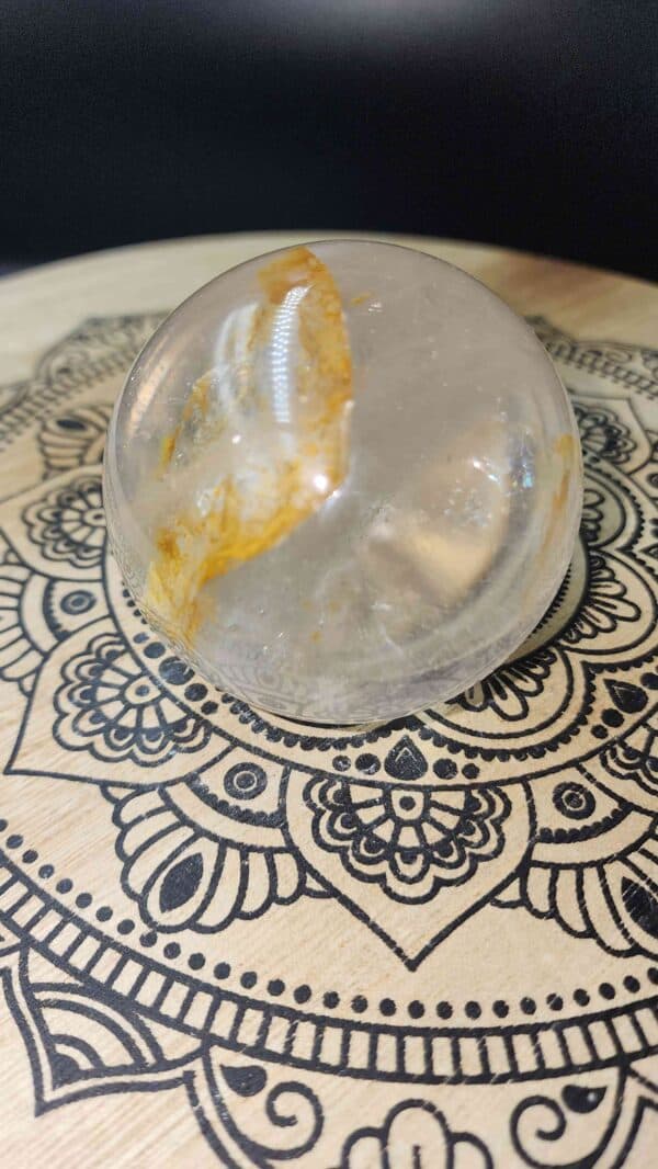 Clear Golden Healer Crystal Sphere