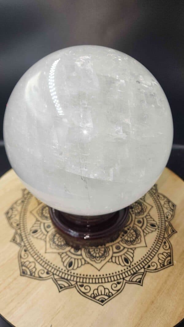 Clear White Calcite Crystal Sphere