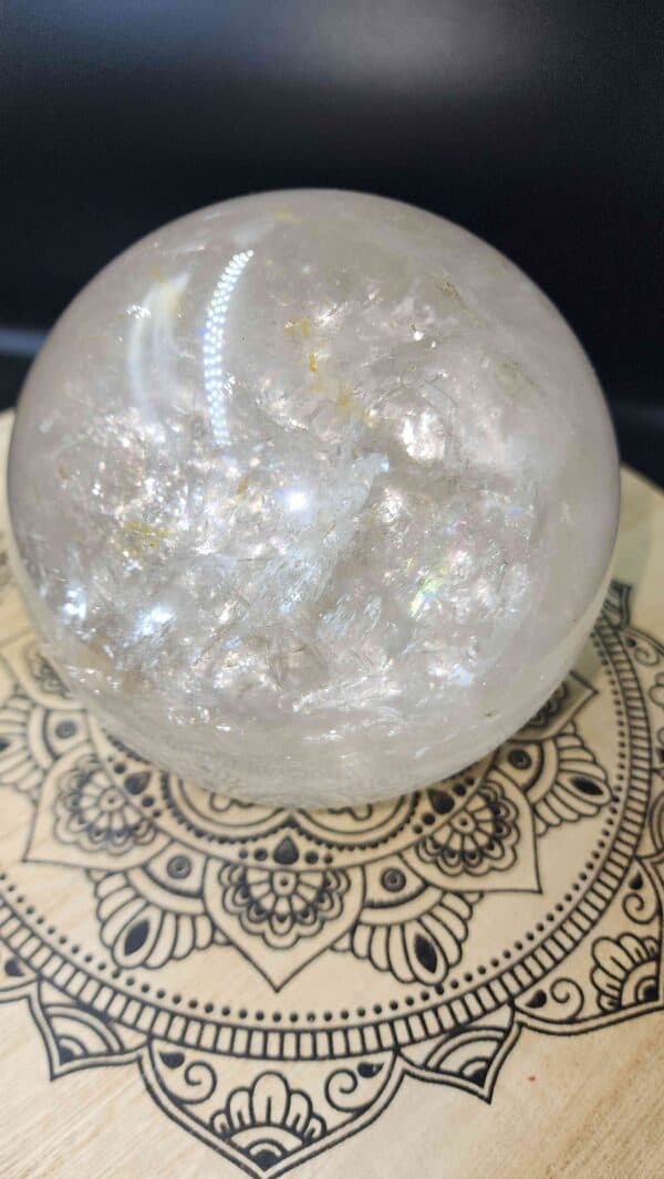 Clear Quartz Crystal Sphere With Dendrites