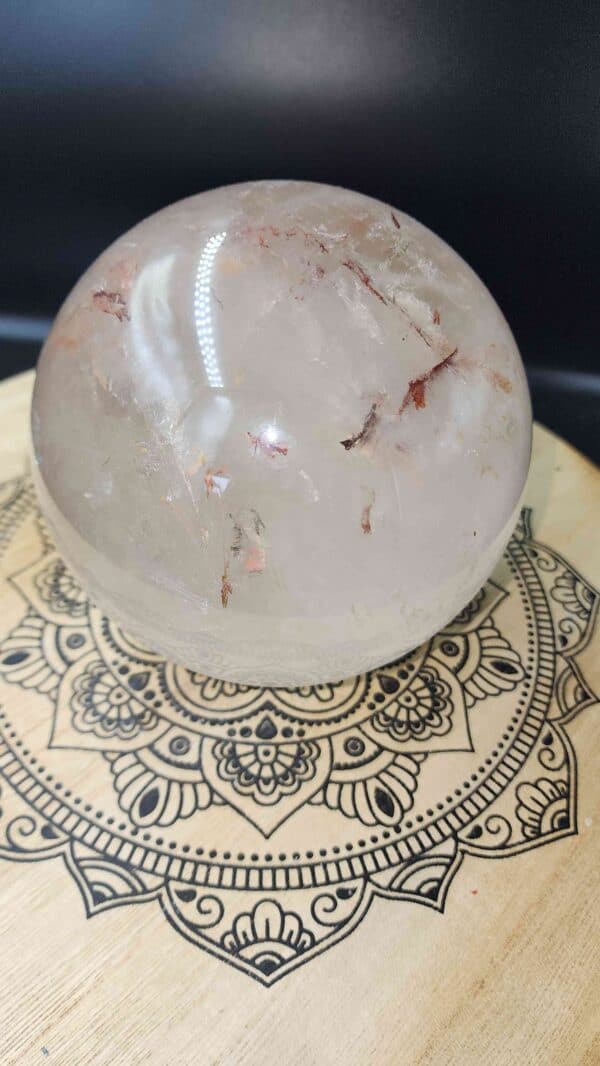 Clear Fire Quartz Crystal Sphere - Image 2