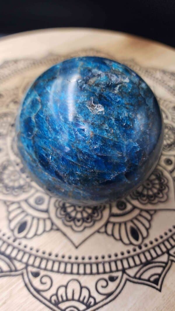 Blue Apatite Crystal Sphere
