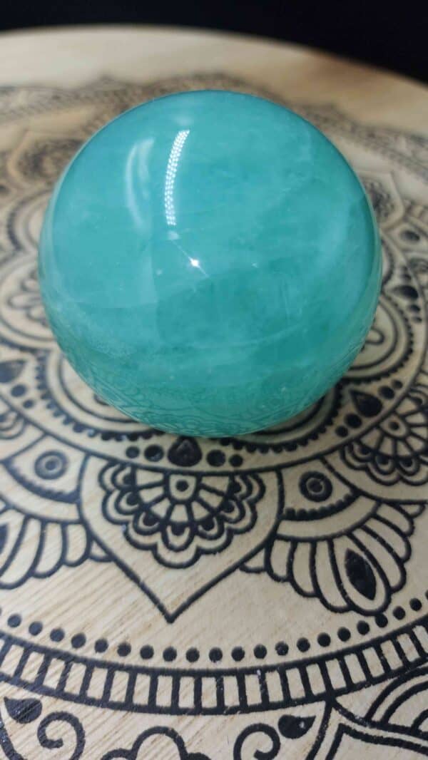 Green Blue Fluorite Crystal Sphere