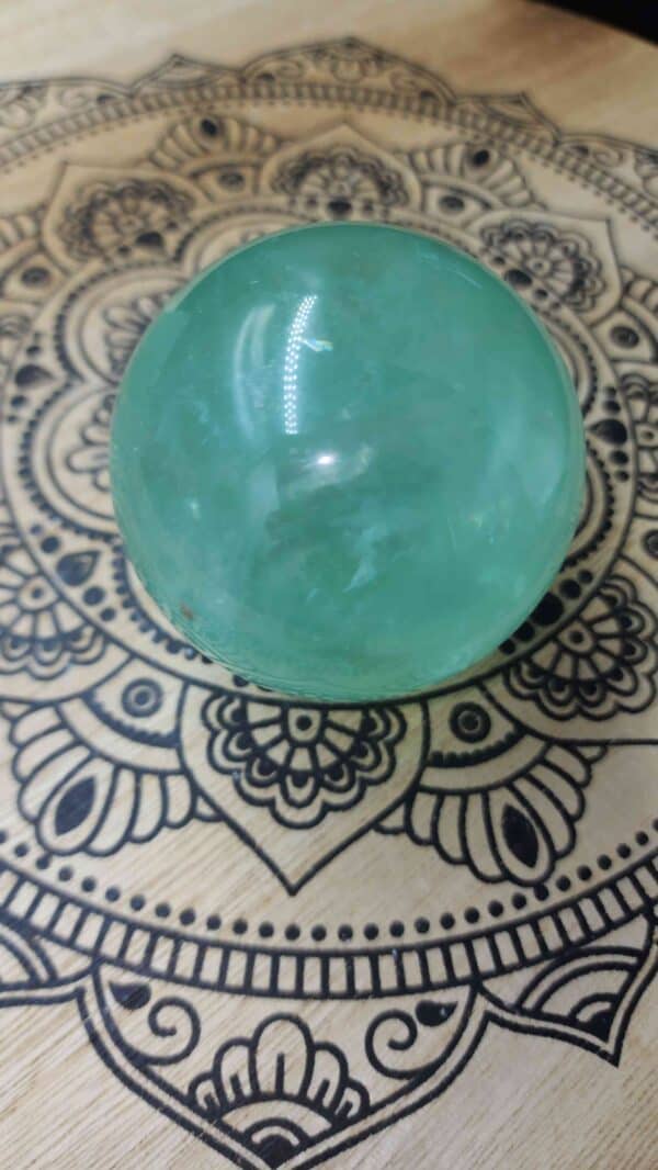 Green Blue Fluorite Crystal Sphere - Image 2
