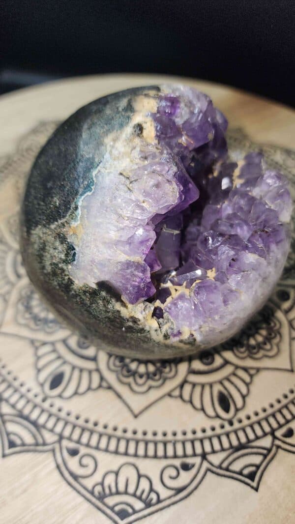Large Druzy Amethyst Crystal Cluster Sphere