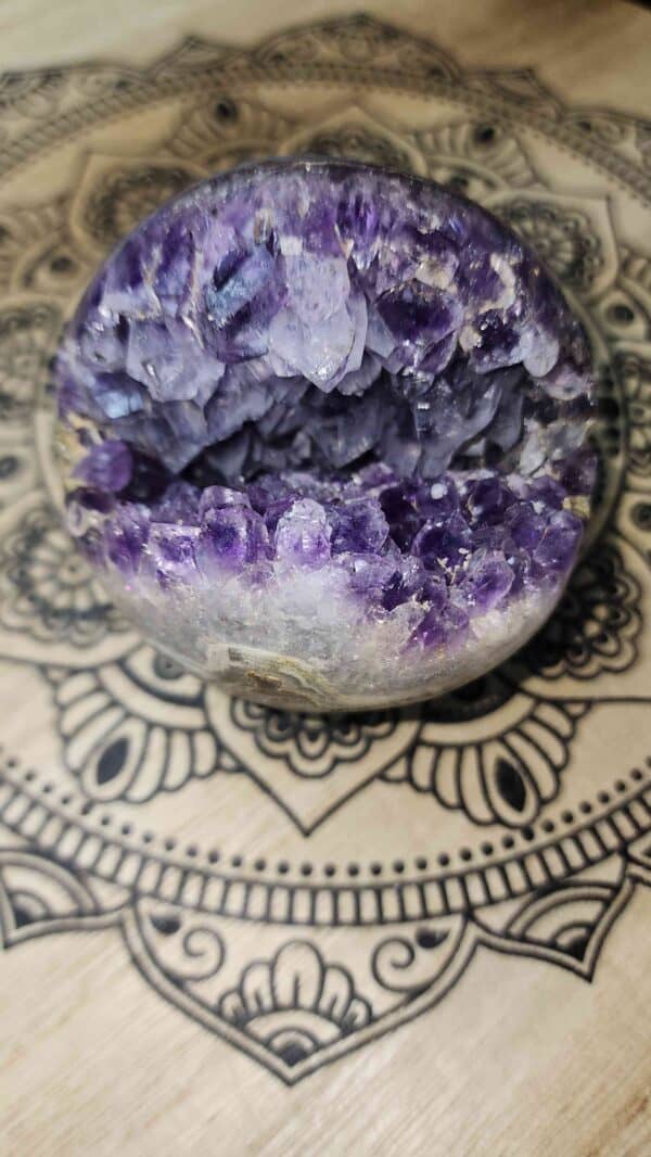 Large Druzy Amethyst Crystal Cluster Sphere