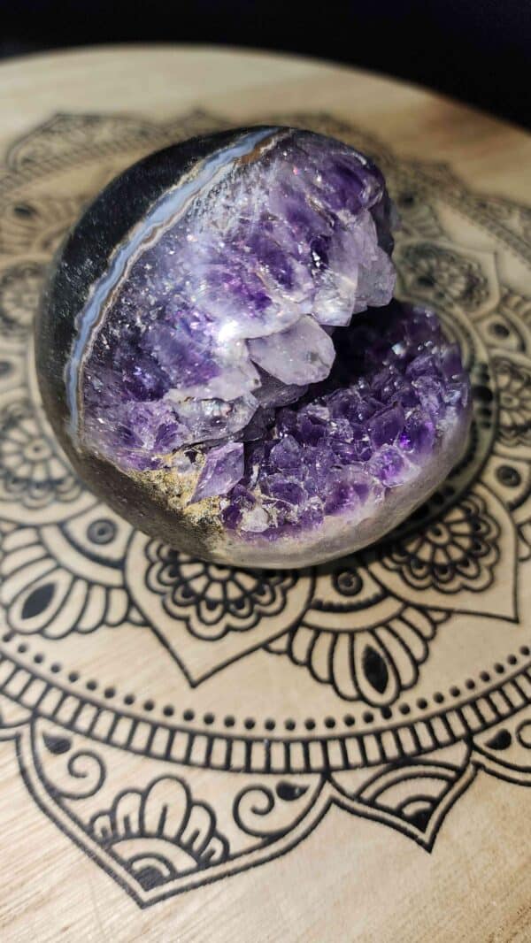 Large Druzy Amethyst Crystal Cluster Sphere - Image 2