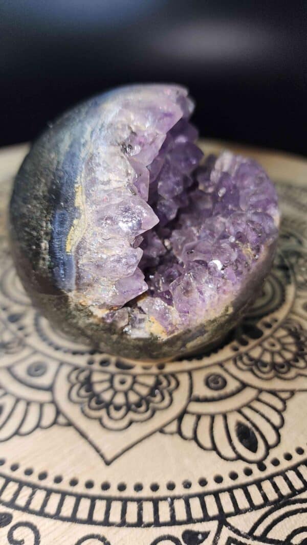 Druzy Amethyst Crystal Cluster Sphere - Image 3