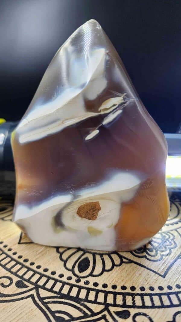 Natural Orca Agate Crystal Flame