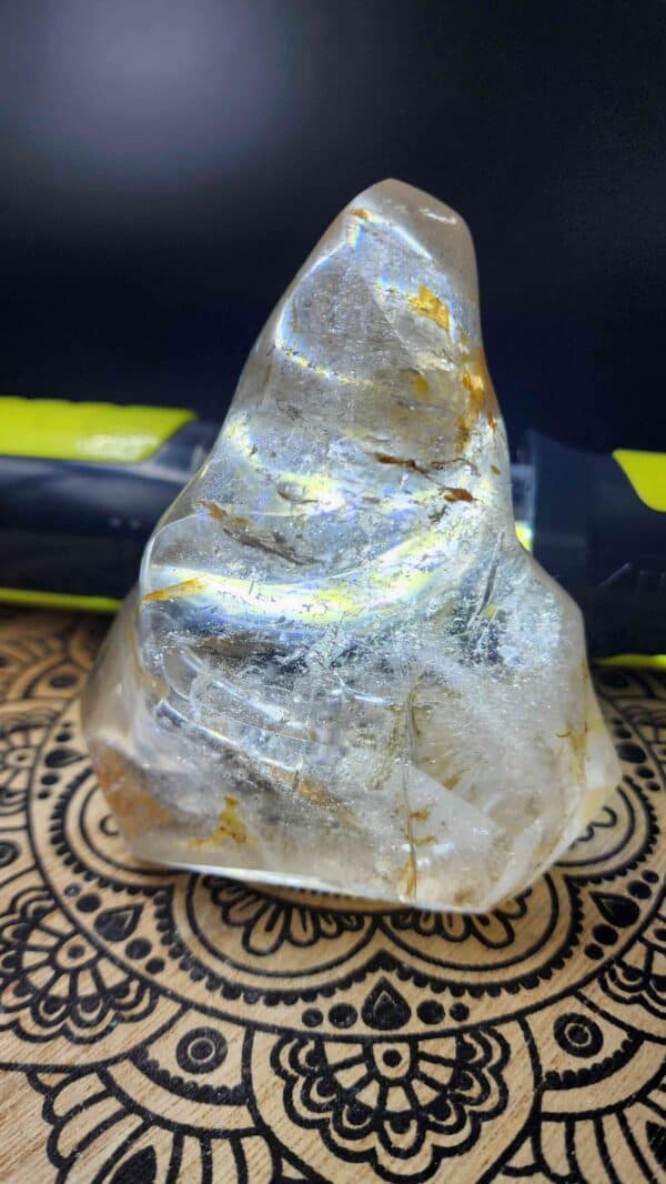 Golden Healer Clear Quartz Crystal Flame - Image 2