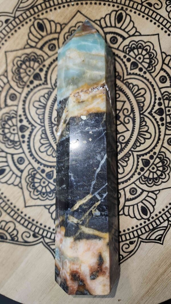 Amazonite Caribbean Calcite Crystal Tower