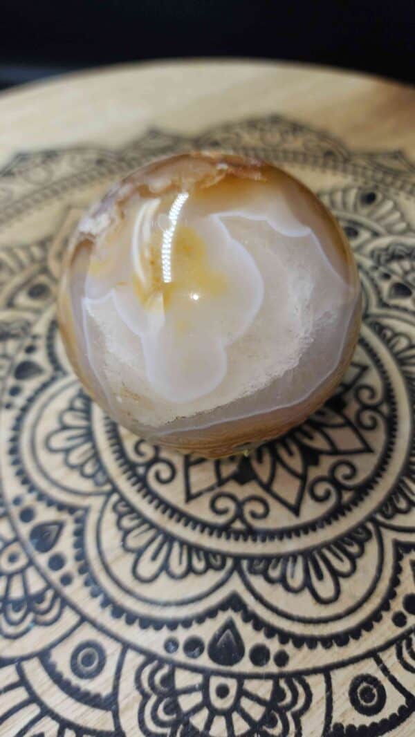 Natural Flower Agate Crystal Sphere - Image 3
