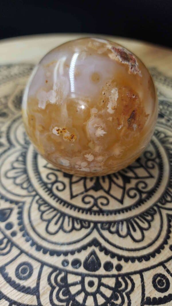 Natural Flower Agate Crystal Sphere