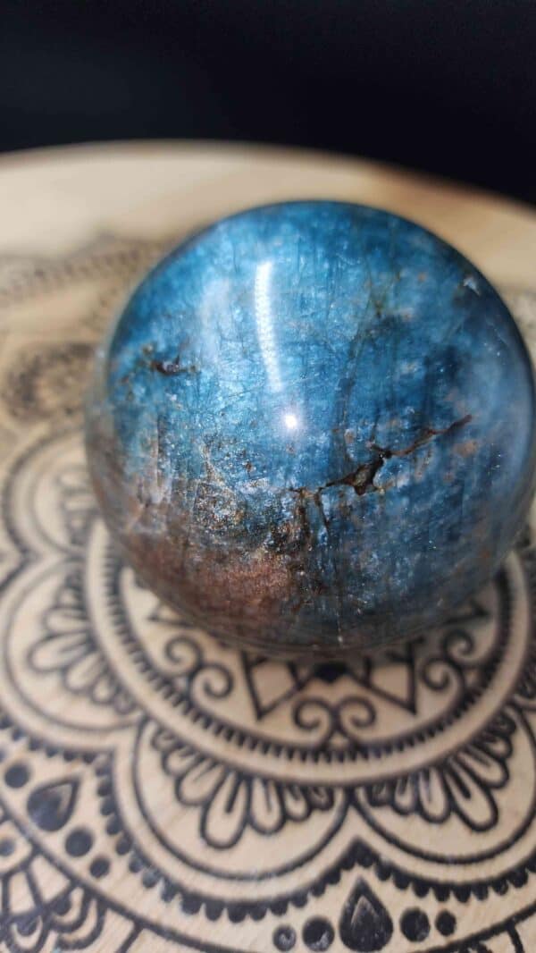 Blue Apatite Crystal Sphere - Image 2