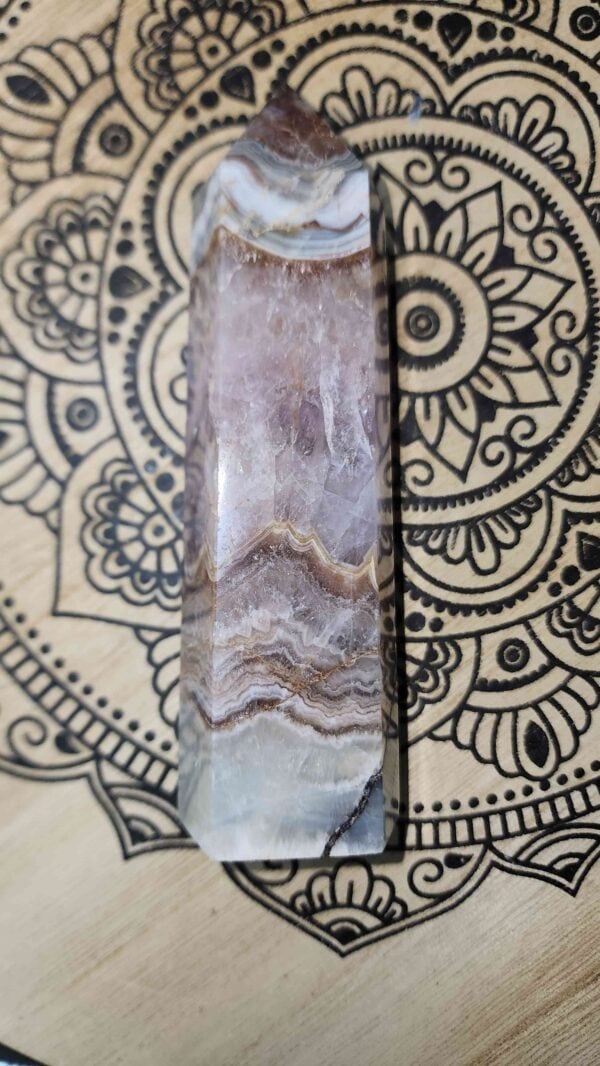 Amethyst And Mexican Lace Agate Crystal Tower