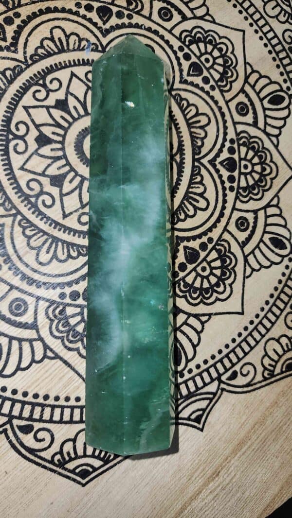 Green Fluorite Crystal Tower