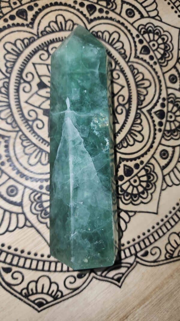 Green Fluorite Crystal Tower