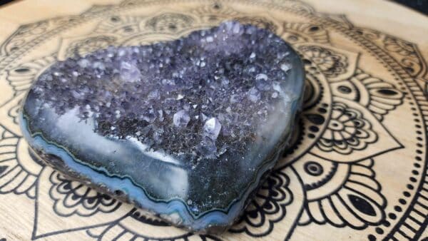 Natural Brazilian Amethyst Crystal Cluster Heart - Image 2
