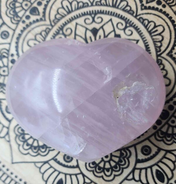 Lavender Rose Quartz Crystal Heart