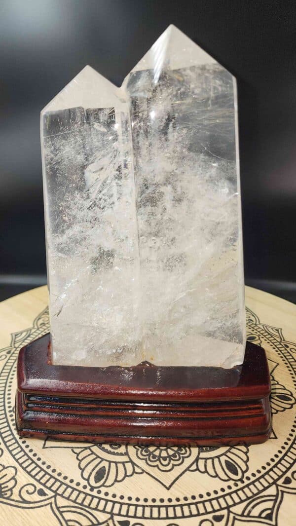 Gold Rutilated Clear Quartz Twin Tower