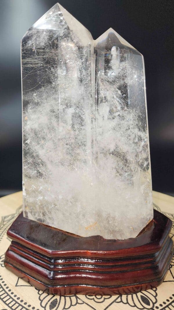 Gold Rutilated Clear Quartz Twin Tower - Image 3