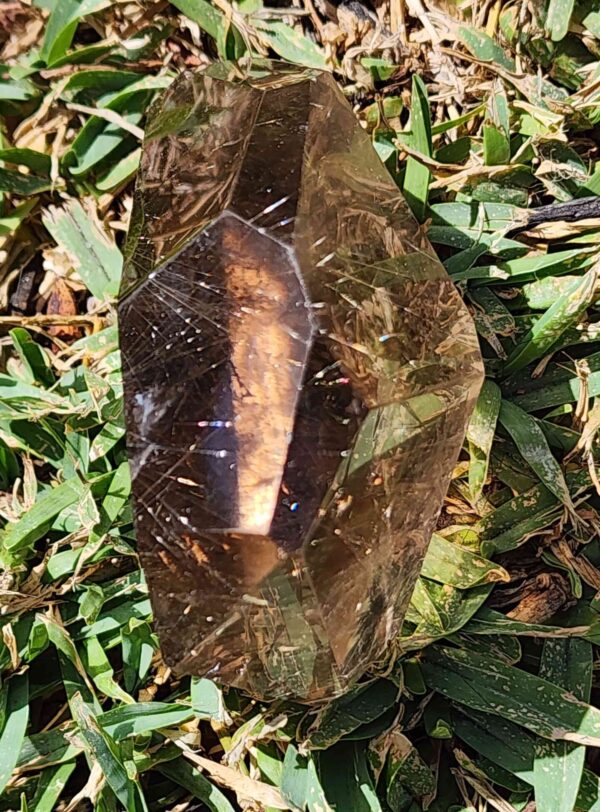 Gold Rutilated Smokey Quartz Crystal Freeform