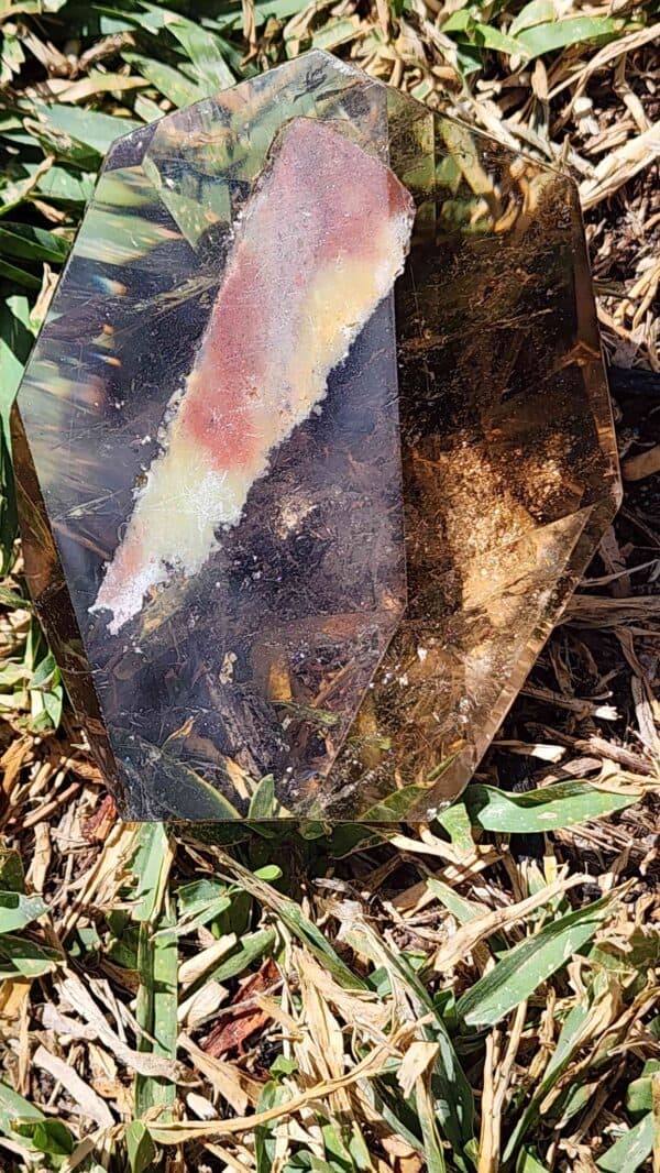 Gold Rutilated Smokey Quartz Crystal Freeform