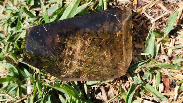 Gold Rutilated Smokey Quartz Crystal Freeform