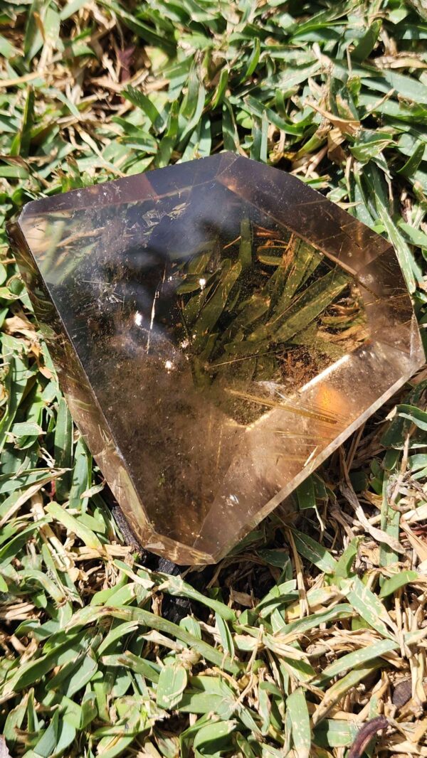 Gold Rutilated Smokey Quartz Crystal Freeform