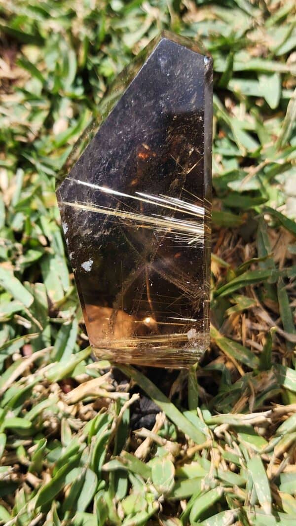 Gold Rutilated Smokey Quartz Crystal Freeform - Image 2