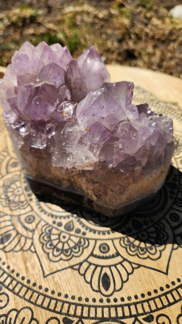 Natural Brazilian Amethyst Tea Light Candle Cluster