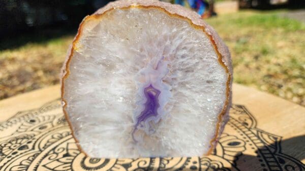 Blue Agate Crystal Tea Light Candle Holder